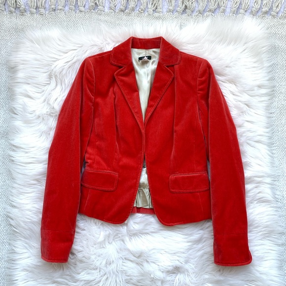 J. Crew Jackets & Blazers - J. Crew Red Velvet Blazer